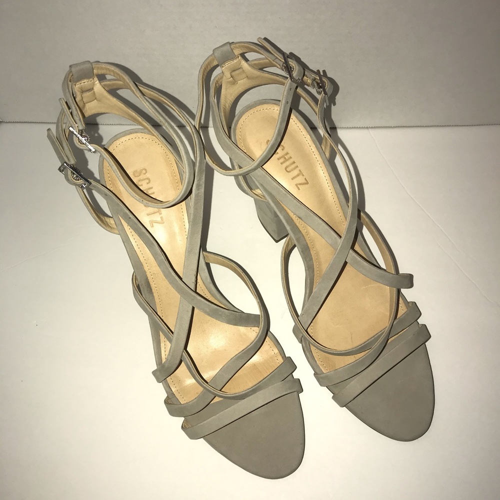 Schutz Sandal Heels Karls Size 9.5B gray - Picture 4 of 10